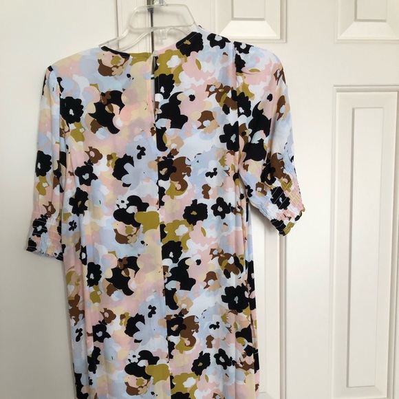 Loft straight dress with browns and blues and pale pink - Picture 2 of 2